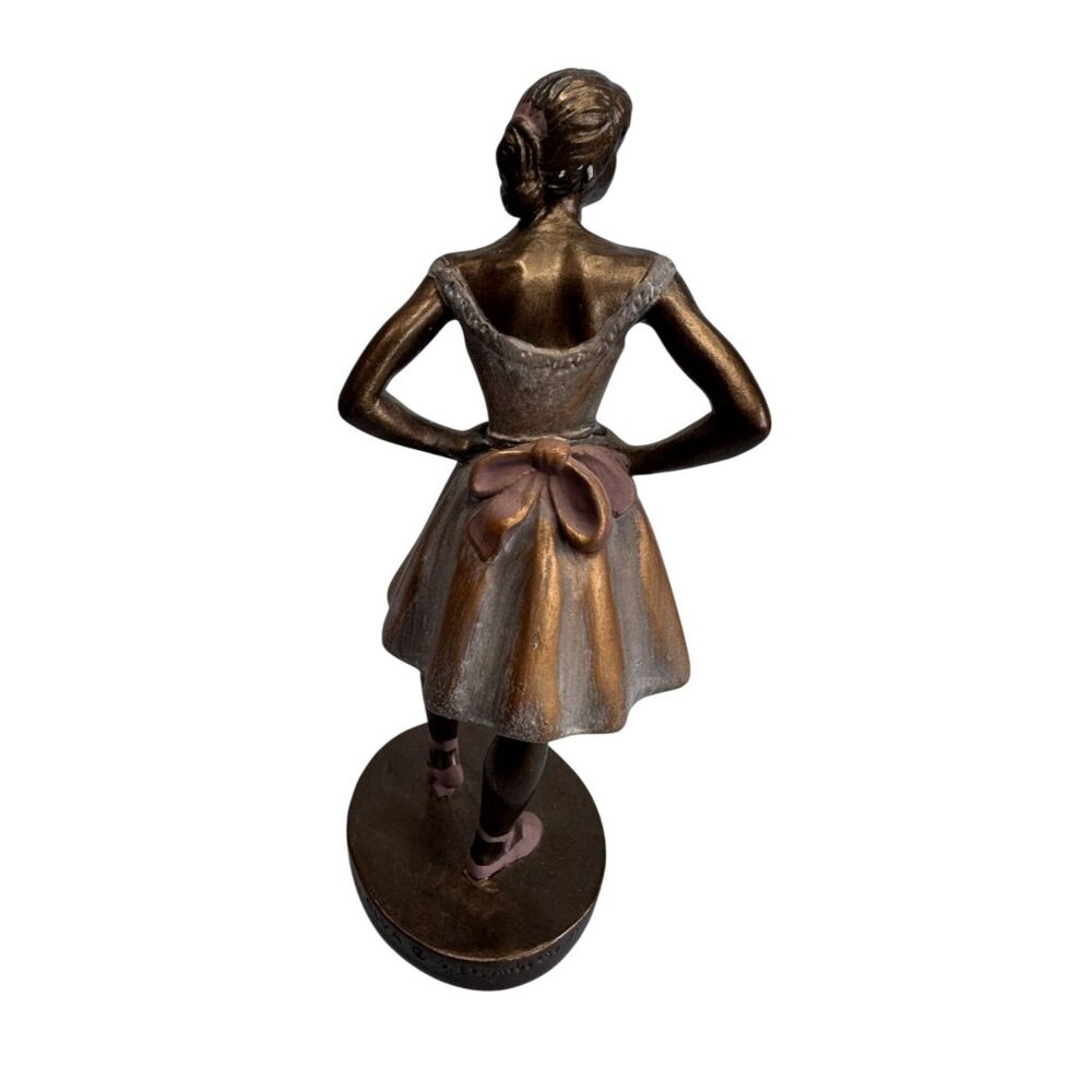 1995 Eylandekov Degas Dancer Figurine Bronze Finish Resin 8.5 Inch With Flipbook - Picture 4 of 7